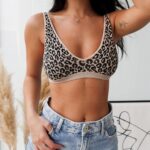 Animal Ribbed Seamless Bralette sin costuras, animal print outfit. Mad and Cute